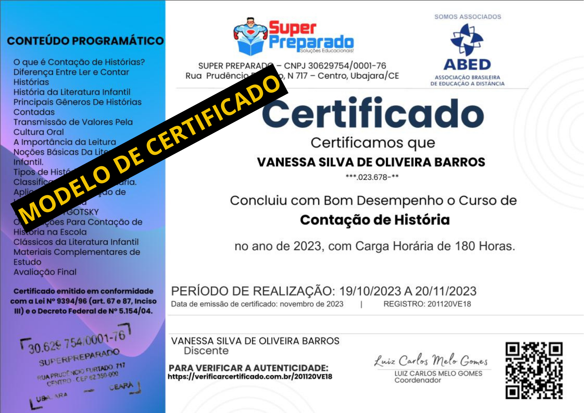 Curso de A HISTÓRIA DO CEARÁ com Certificado válido em todo Brasil